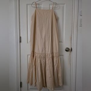 Vintage Banana Republic Poplin Trapeze Dress Petite  Large Lined With Pockets